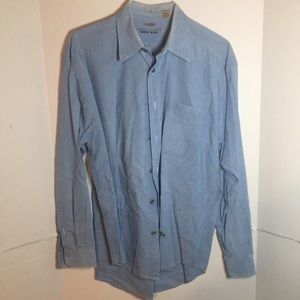 VINTAGE INDIGO BLUES METAL BUTTON DRESS SHIRT SIZE M